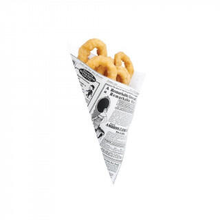 Кулек Газета для картофеля фри/снэков, 40г, 16 см, жиростойкий пергамент, 250 шт/уп, Garcia de Pou